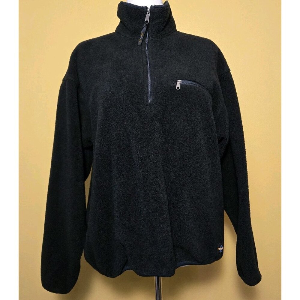 Vintage Perigee Jacket 1/2 Zip Fleece Blue Large Hiking Camping Pockets Made USA